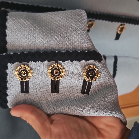 St John Collection Light Blue Blazer Jacket sz 6 - Picture 4 of 7